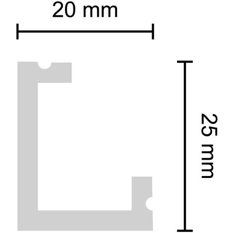 Decosa Kabelprofil KP25, weiß, 20 x 25 mm, Länge: 2 m - 01 Stück