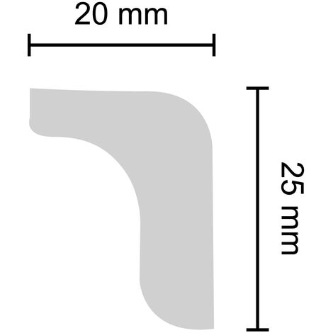 Decosa Zierprofil L25 (Tanja), weiß, 20 x 25 mm, Länge: 2 m - 5 Stück
