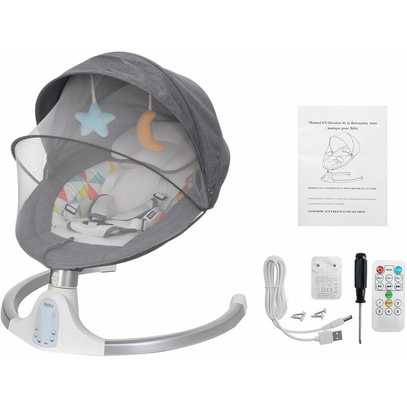 Transat automatique Électrique pour Bébé avec Moustiquaire Chaise