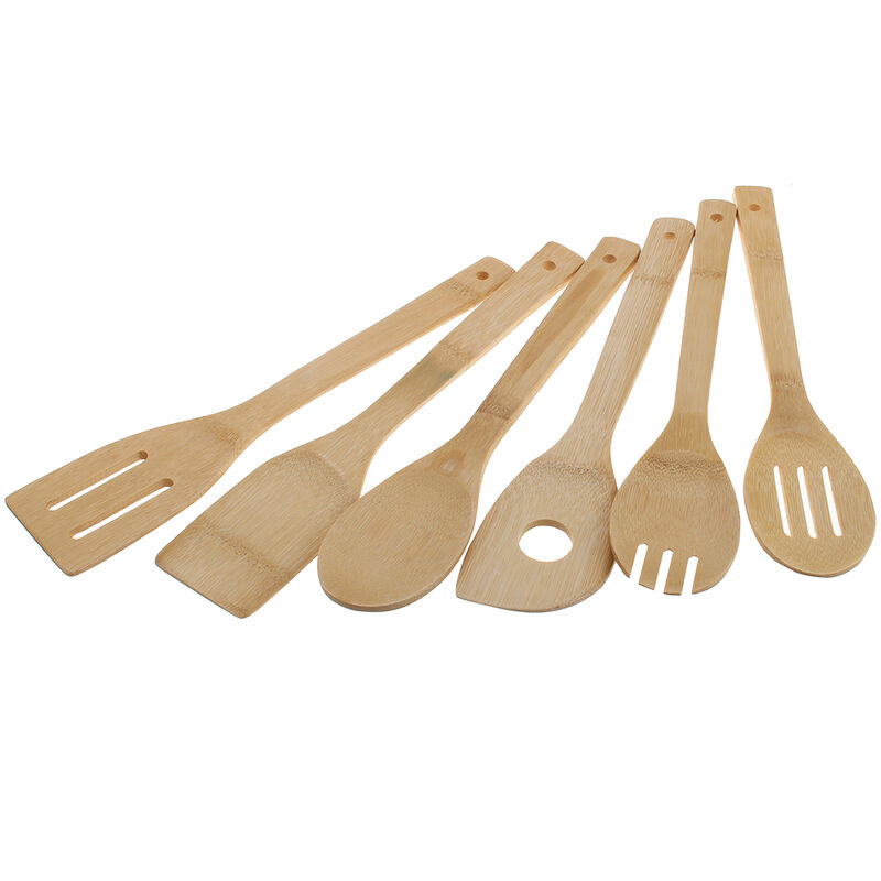 Ensemble d'ustensiles de cuisine cuillères en bois - Spatules de cuisine en  bambou 6 pièces pour ustensiles de cuisine antiadhésifs comme chauffage de  la maison