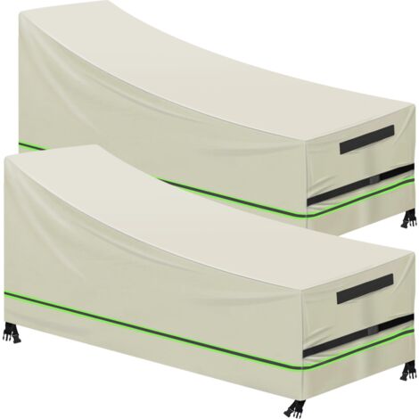 Housse De Protection Pour Chaise Longue Jardin - 2 Pièces Oxford 210D Imperméable Et Coupe-vent 200x75x40/70cm
