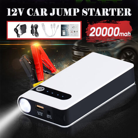 12V Portable 20000mAh Car Jump Starter Chargeur de batterie d'urgence Power  Bank Kit Chargeur de batterie portable démarreur de saut