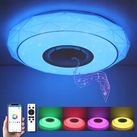 Led Ceiling Light With Bluetooth Speaker Dimmable Remote Control And App Color - Led Kitchen Ceiling Lights Dimmable