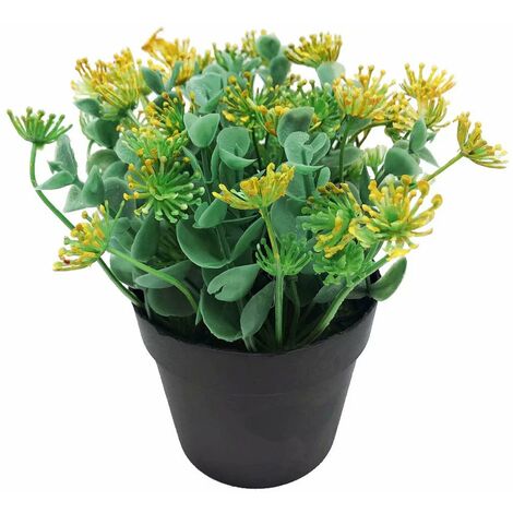Simulation of aquatic plants, potted flowers, eucalyptus, painted pots and green plants (yellow)