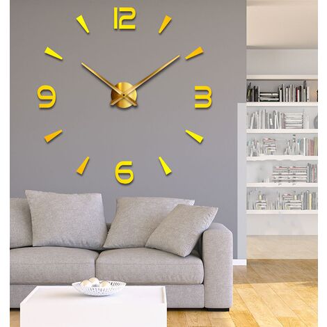 Creative Fashion Design Living Room Bedroom Diy Wall Stickers Under Mirror Oversized Mirror Wall Clock Acrylic