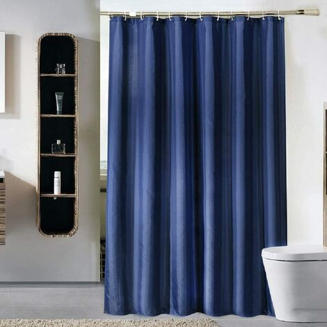Waterproof Shower Curtains with Hooks Easy to Clean Shower Curtains for Bathroom 150 x 180 cm Blue