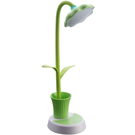 USB Rechargeable Flexible Reading Lamp Dimmable LED Kids Table Lamp Bedside Lamp with Touch Sensor (Green)