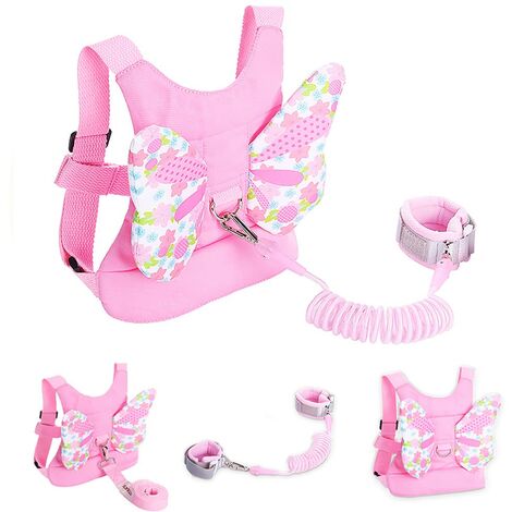 Anti Lost Wrist Link Upgrade Lock Version Safety Toddler Harness Leashes Child Safety Wristband Wrist Leash for Kids Toddlers 6.56ft Pink 