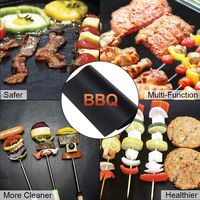 Barbecue mat, broiler pan, black 400 * 330mm (2 pieces) + 400 * 500mm (2 pieces