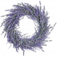 Natural Wreath Front Door Wreath, Artificial Lavender Wreath for Family Gathering Indoor and Outdoor Window Wall Wedding Decoration
