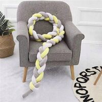 Bed Tower, Braided Bumper, Braided Baby Crib Crib 3 Weaving Baby Weaving Braided Bumper Decoration for Bed Bed (300cmblanc + Yellow)