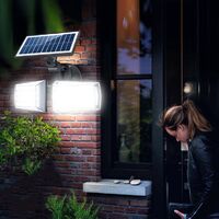 Solar wall light, garden lighting, outdoor lighting, waterproof lamp, double-headed human body induction dual head (Square 78LED-
