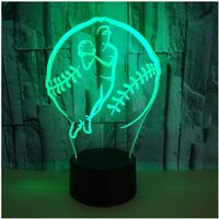 Nightlight, used to play Baseball 3D LIGHT USB (black color seat: touch + remote control