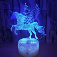 Colorful 3D table lamp 3D night light unicorn remote control touch pilot 3D