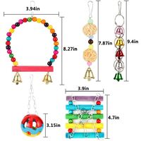 Set of 5 Parrot Toy Bird Bird Chew Toy Branch, Colorful Bird Toy Swing, Bridge Scale, Hanging Bell Toy, Bird Chew Toy