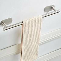 Bathroom Towel Holder Stainless Steel 304 Brushed Paper Towel Holder Free Perforated Paper Towel Holder Perforated Paper Sticker Free Drill Towel Rod Single Towels, 40cm