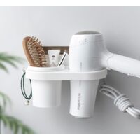 Hair Dryer Support Free Punching Bathroom Shelf Suction Cup WC Hair Dryer Holder Storage Holding Wall Hair Dryer Shelf Hanger