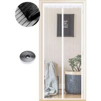 Magnetic mosquito net for doors, 54 sizes, 90 x 200cm, automatic closing, curtain door corridors Patio without drilling, complete installation kit, white stripes