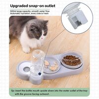 Double Height Cat Bowl, Tilt 15 ° Anti-Vomiting Cat Bowl Three-in-One Automatic Water Storage Pet Bowl, Available for Cats and Puppies (Green)