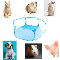 Foldable Indoor Outdoor Pet Playpen, Macllar Pet Playpen Cage for Guinea Pig, Hamster, Rabbit, Rat, Pigs Run Portable (Blue)