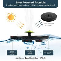 solar powered fountain pump, 2021 upgrade of 1.4W pbre floating floating fountain with 5 nozzles, outdoor watering submersible pump for pond, swimming pool, garden, outdoor