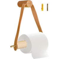 Toilet paper holder, toilet paper holder, toilet paper holder, toilet paper holder, wood roll holder, creative wall mounted toilet paper holder, with mounting screws (brown)