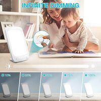 Light Therapy Lamp 10000 Lux Brightness Adjustable Timer Lamp Simulation Daylight Touch Control Phototherapy Lamp Dismountable Stand Natural Light Desk