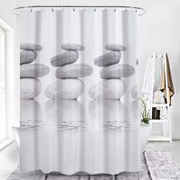Parkarma Waterproof Shower Curtain 120 * 180cm Shower Curtain with Reinforced Hem with 9 Hooks Mold-Proof Shower Curtain for Bathroom (Stone)