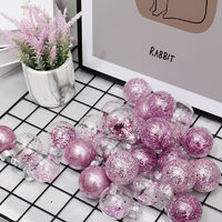 Christmas Ornaments 30 Pink Christmas Tree Ornaments, Pet Shatterproof Material Diameter 60mm / 2.36inch