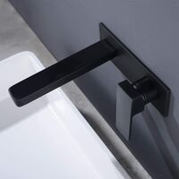 Full Copper Lead Free Wall Mounted Bathroom Faucet Wall Mounted Bathroom Sink Faucet Tub Faucets Single Handle Black
