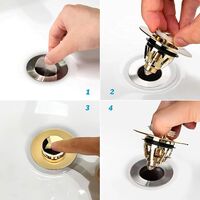 Sink Stopper Bathroom Sink Drain Filter Universal Pop Up Tub Filter Bath Hair Gold-34~40mm