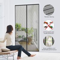 Magnetic Door Screen, Custom Mosquito Door Screen, Mosquito Door Curtain, for Hallways, Doorways, Patio.Easy to Install Weatherstrip (110cm*220cm, Stripe)
