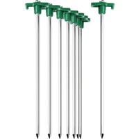 8X Steel Tent Pegs - Long Durable Pegs with Plastic Frame for Camping