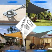 Heavy Duty M8 Shade Sail Fixing Kit, 304 Stainless Steel Canopy Fixing Kit for Triangle and Square, Accessory Kit (M8)
