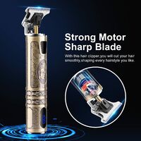 Men's hair clipper, professional hair and beard trimmer, rechargeable electric shaver, cordless LCD display hair clipper