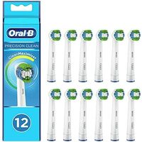 Replacement brush head compatible with Braun Oral B electric toothbrush, 12 brush heads, white (12) blue bristles