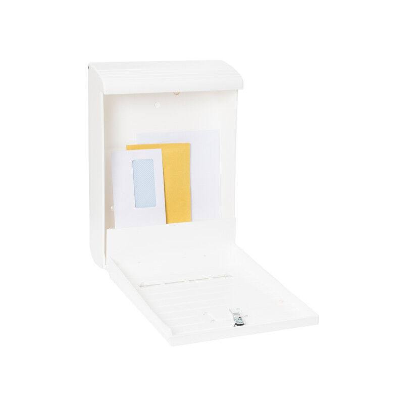 Cassetta Delle Lettere Bianca Da Parete - In Plastica, Anti-ruggine, Con Slot E 2 Chiavi