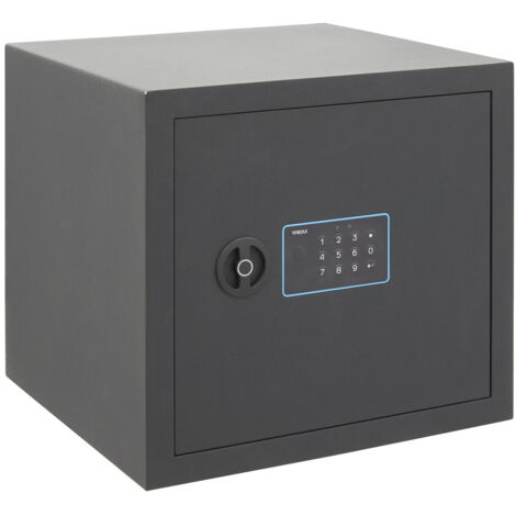 ARREGUI Blue 650160 Cassaforte Elettronica da Armadio in Acciaio 38x35x36 cm 42 L Cassetta di Sicurezza per Casa e Ufficio Tastiera con Codici Programmabili con Chiave di Emergenza Grafite