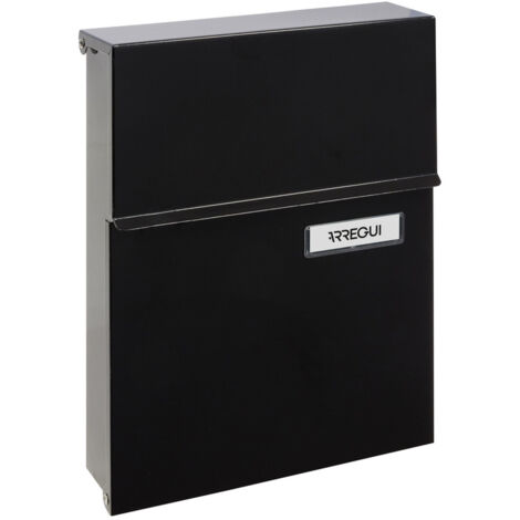 ARREGUI Line E6804 Cassetta Postale Individuale in Acciaio, Cassetta della Posta da Parete, Con Serratura Coperta, Dimensione S (DIN A5), Facile da Montare, Nero