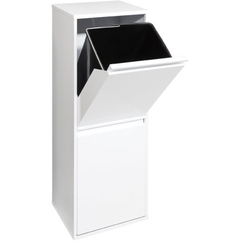 ARREGUI Basic Pattumiera per raccolta differenziata, 2 secchi, mobile d'acciaio per differenziata, 2 x 17 L (34 L) Bianco CR201-B