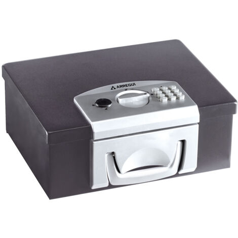 ARREGUI Bric C9547 Cassetta di sicurezza con apertura elettronica per trasportare documenti e denaro Cassetta Portavalori in acciaio Cassaforte portatile a valigetta de 32 cm di larghezza Nero