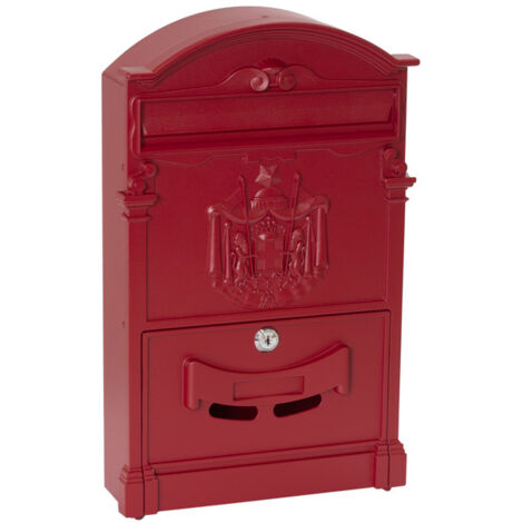 ARREGUI Residencia D-2151/R Cassetta Postale Individuale di Stile Classico in Alluminio, Dimensione M (DIN A4 e Riviste), Rosso