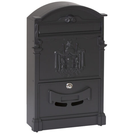 ARREGUI Residencia D-2151/N Cassetta Postale Individuale di Stile Classico in Alluminio, Dimensione M (DIN A4 e Riviste), Nero