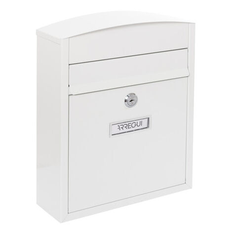 ARREGUI Compact E5731 Cassetta Postale Individuale in Acciaio, Cassetta della Posta da Parete, Cassetta Postale Da Esterno, Dimensione S (DIN A5), Facile da Montare, Bianco