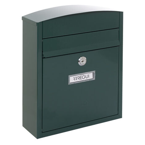 ARREGUI Compact E5733 Cassetta Postale Individuale in Acciaio, Cassetta della Posta da Parete, Cassetta Postale Da Esterno, Dimensione S (DIN A5), Facile da Montare, Verde