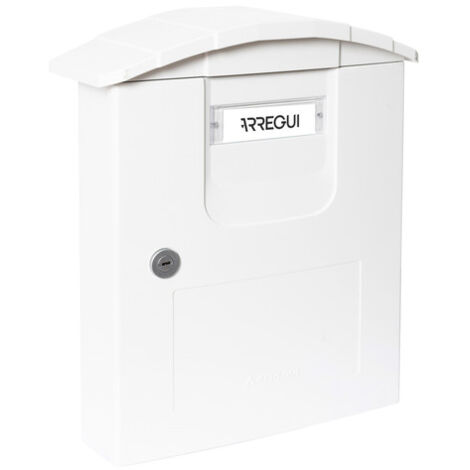 ARREGUI Costa E5301 Cassetta Postale Individuale in Plastica Resistente, Cassetta della Posta da Parete, Dimensione M (DIN A4 e Riviste), Facile da Montare, Bianco