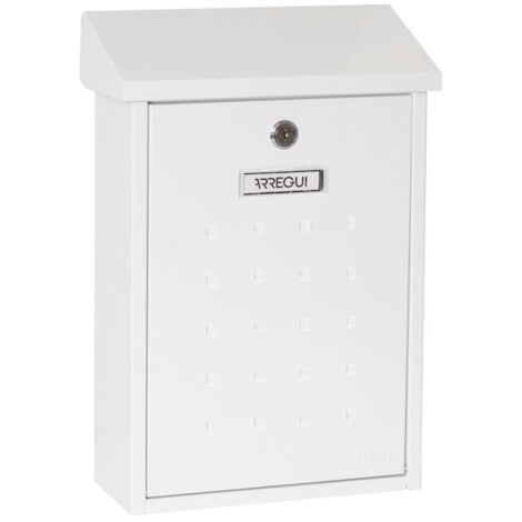 ARREGUI Premium E5601 Cassetta Postale Individuale in Acciaio, Cassetta della Posta da Parete, Dimensione M (DIN A4 e Riviste), Facile da Montare, Bianco