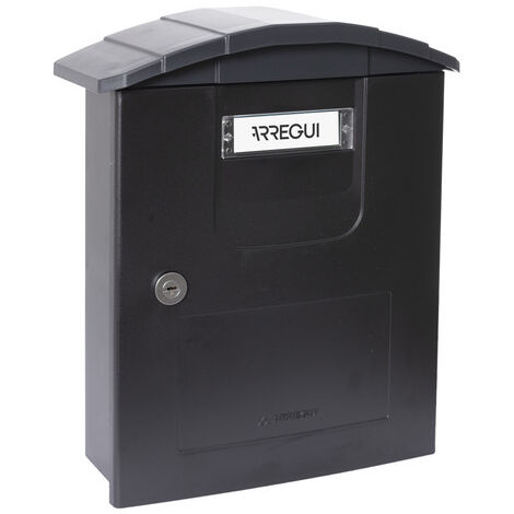 ARREGUI Costa E5304 Cassetta Postale Individuale in Plastica Resistente, Cassetta della Posta da Parete, Dimensione M (DIN A4 e Riviste), Facile da Montare, Nero