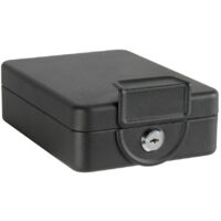 ARREGUI Private C9327 Cassetta di sicurezza con chiave per trasportare denaro Cassetta Portavalori in acciaio con struttura da fissare sotto il tavolo/ripiano Cassaforte portatile de 16 cm Nero