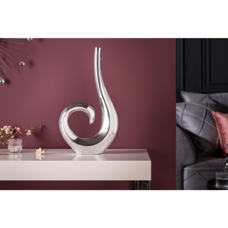 MEUBLER DESIGN Vase Moderne Wave 48cm Argenté Aluminium Poli Décoration, Style , x x cm (1/5)